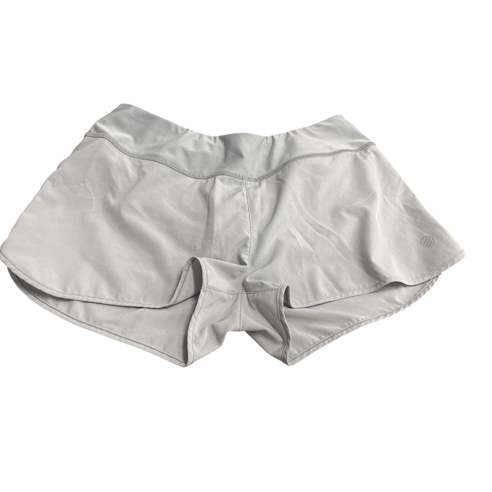MPG Sport Womens Light Gray Running Shorts Rear Zip Pocket Size Small